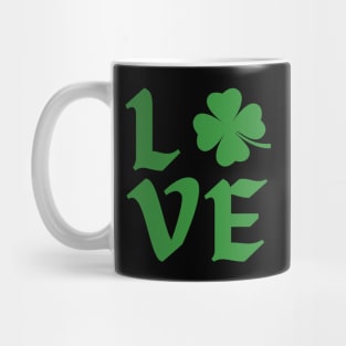 Love Shamrock Typography Mug